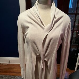 Banana Republic Silk Cotton Cashmere Long Cardigan Sweater w/ Front Tie — Size S